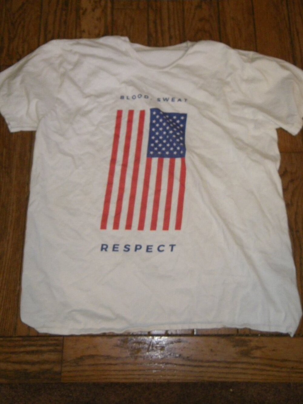 Boy’s Teen’s 100% Cotton Short Sleeved T-Shirt Blood Sweet Respect US Flag